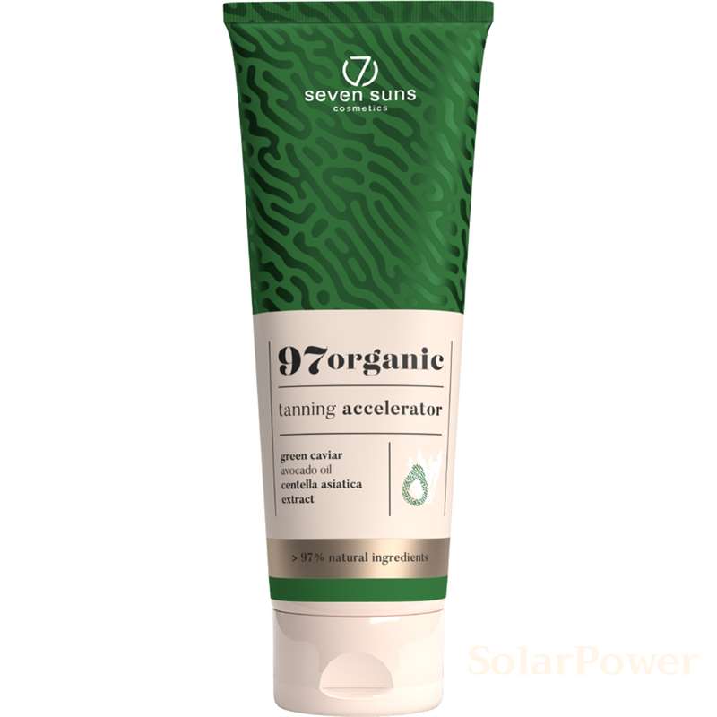 Лосион за солариум 97organic Tanning Accelerator, козметика за солариум от 7suns, 250 ml