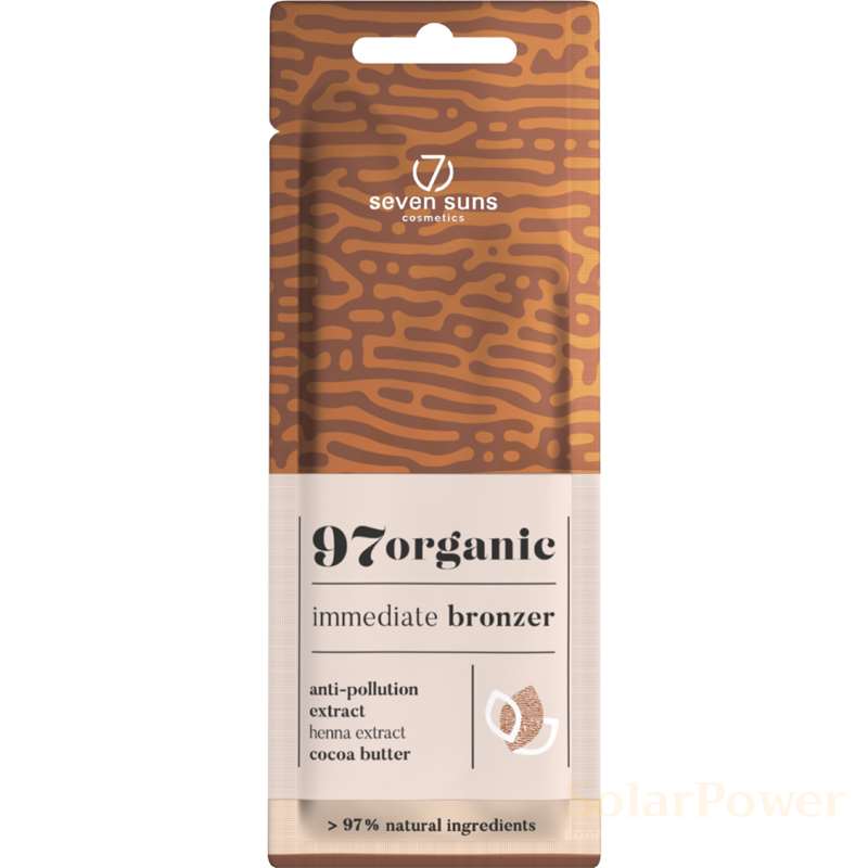 Лосион за солариум 97organic Immediate Bronzer, козметика за солариум от 7suns, 15 ml