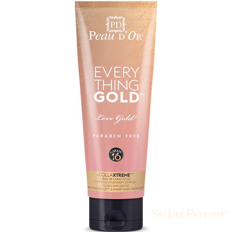 Лосион за солариум Everything Gold, козметика за солариум от Peau d’Or, 250 ml