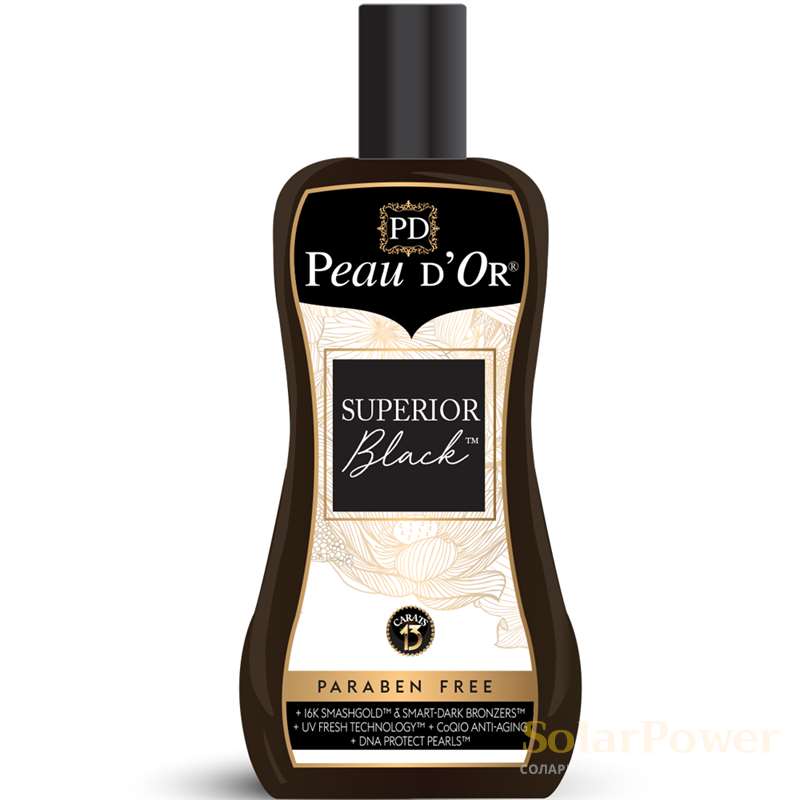 Лосион за солариум Superior Black, козметика за солариум от Peau d’Or, 250 ml