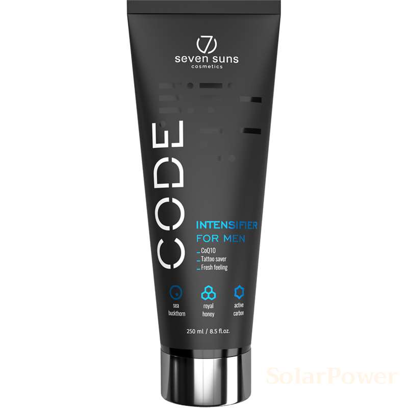 Мъжки тен ускорител CODE Intensifier, козметика за солариум от 7suns, 250 ml