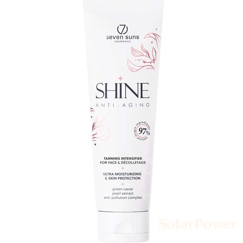 Тен ускорител за лице Shine, козметика за солариум и ежедневна грижа от 7suns, 75 ml