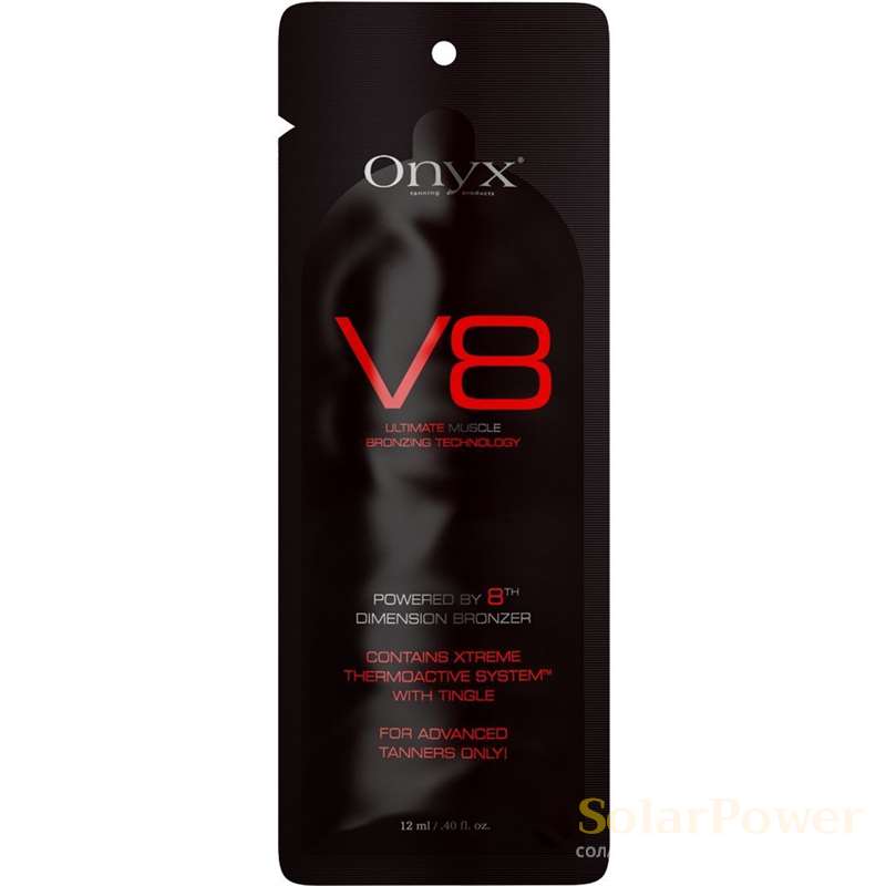 Лосион за солариум със загряващ ефект V8 Bronzer, козметика за солариум от Onyx, 12 ml
