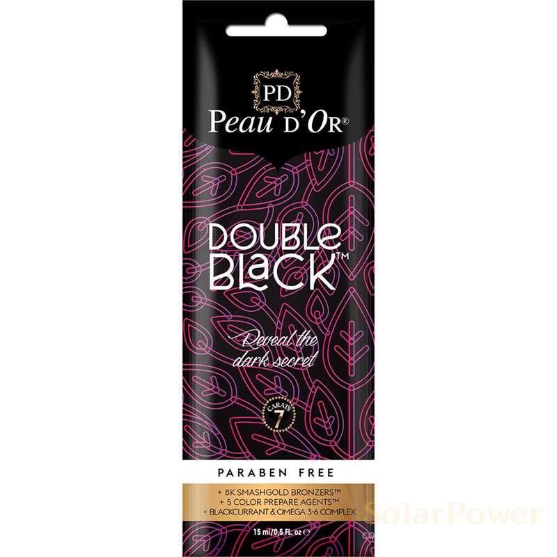 Лосион за солариум Double Black, козметика за солариум от Peau d’Or, 15 ml
