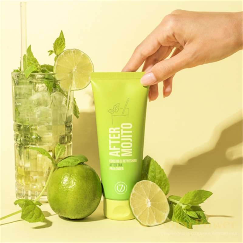 Лосион за след солариум After Mojito, козметика за след солариум от 7suns: вдъхновен от любима през лятото освежаваща напитка Мохито