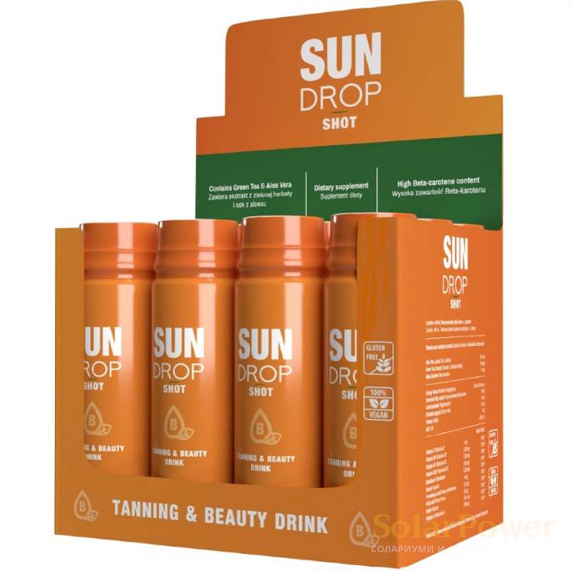 Sun Drop Tanning&Beauty напитка за тен и красота, напитка за преди солариум, кутия 12 броя х 80 ml