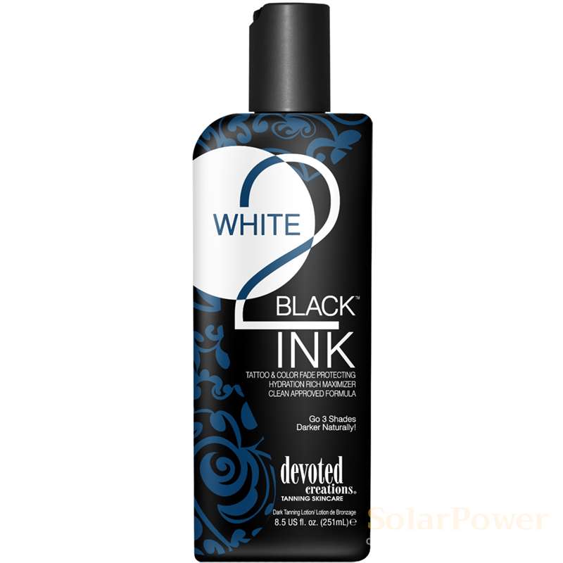 Лосион за солариум White 2 Black Ink, козметика за солариум от Devoted Creations, 250 ml