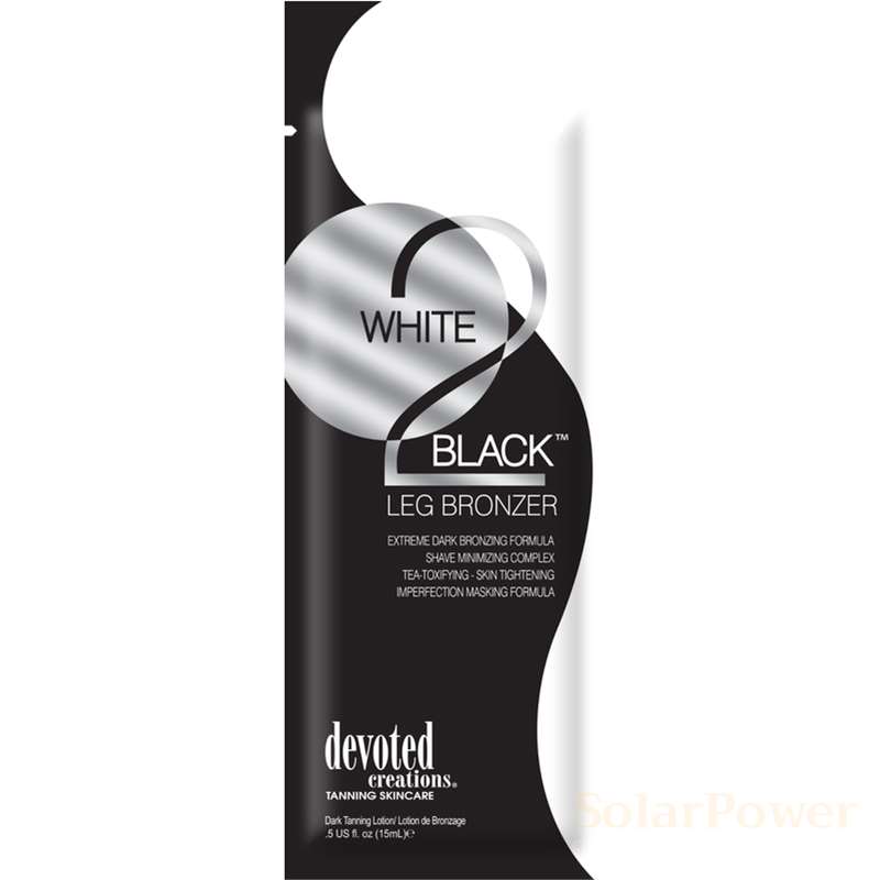 Лосион за солариум White 2 Black Leg Bronzer, козметика за солариум от Devoted Creations, 15 ml