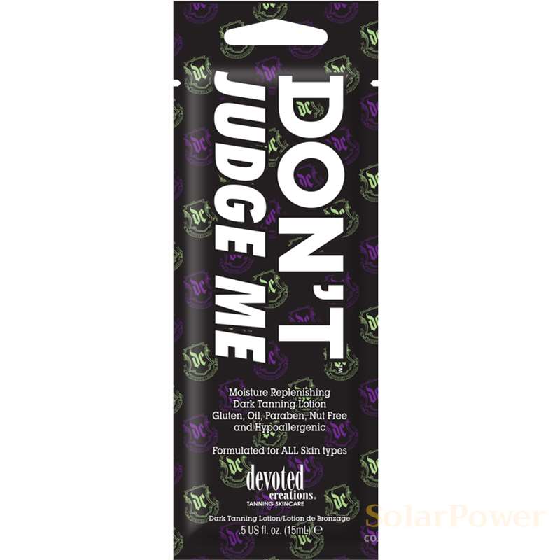 Лосион за солариум Don't Judge Me, козметика за солариум от Devoted Creations, 15 ml