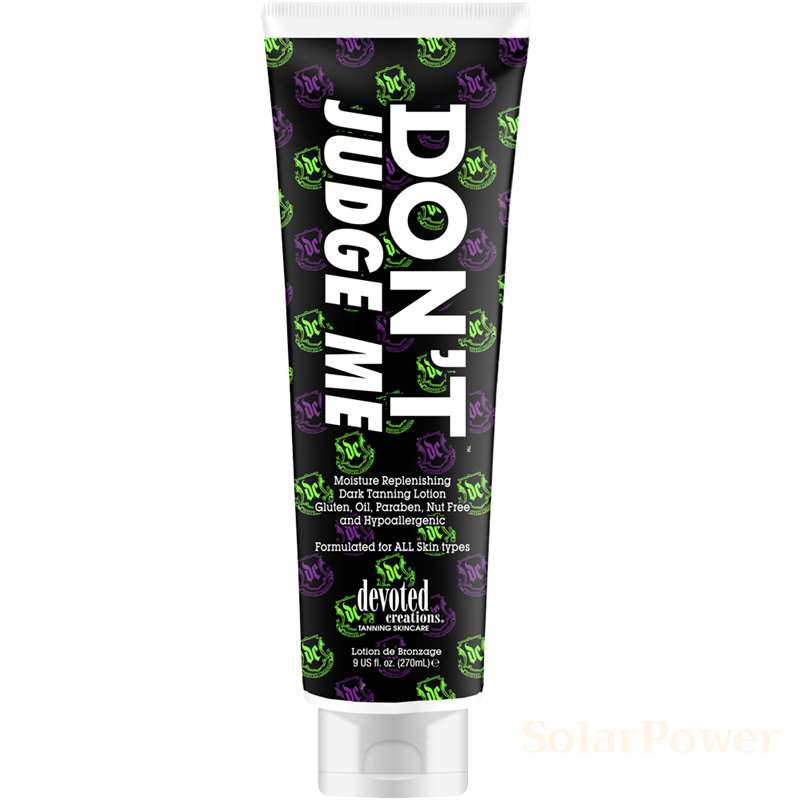 Лосион за солариум Don't Judge Me, козметика за солариум от Devoted Creations, 250 ml