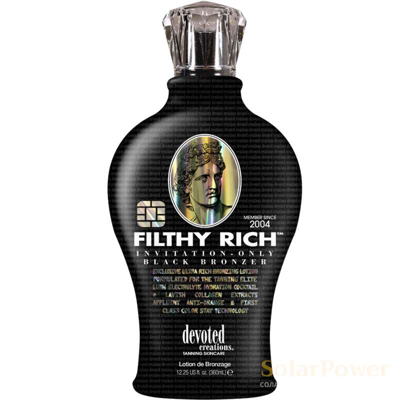 Лосион за солариум Filthy Rich, козметика за солариум от Devoted Creations, 250 ml