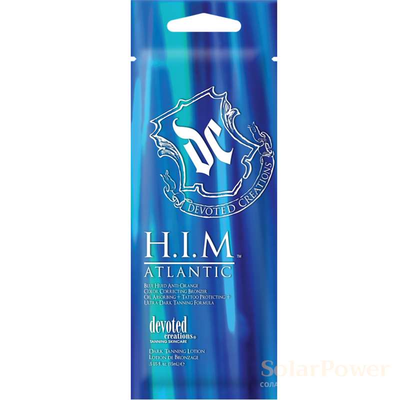 Лосион за солариум HIM Atlantic, козметика за солариум от Devoted Creations, 15 ml