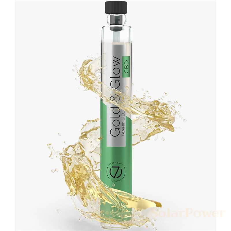 Сухо олио Gold & Glow CBD, козметика за солариум от 7suns, 6 ml