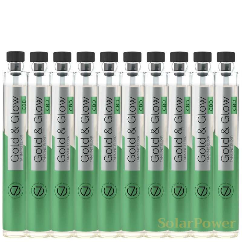 Сухо олио Gold & Glow CBD, козметика за солариум от 7suns,10х6 ml