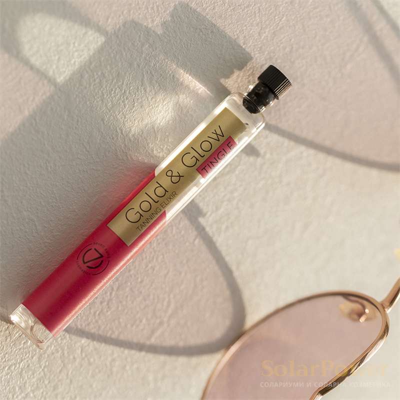 Сухо олио за солариум Gold & Glow TINGLE: горещ тен ускорител за по-дълбок тен
